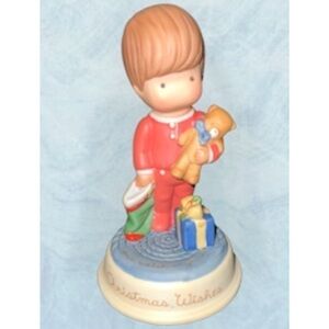 Avon Figurine CHRISTMAS WISHES BOY Joan Walsh Anglund Porcelain 1987